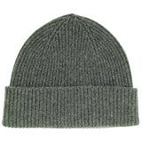 Soft Green Ribbed Lambswool Unisex Beanie