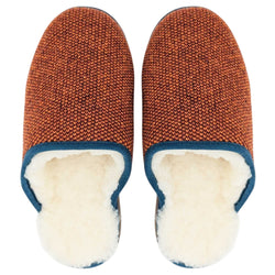 Red Check Lambswool & Sheepskin Slippers