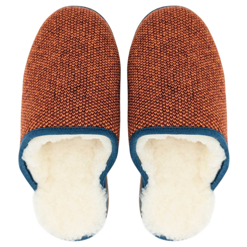 Red Check Lambswool & Sheepskin Slippers