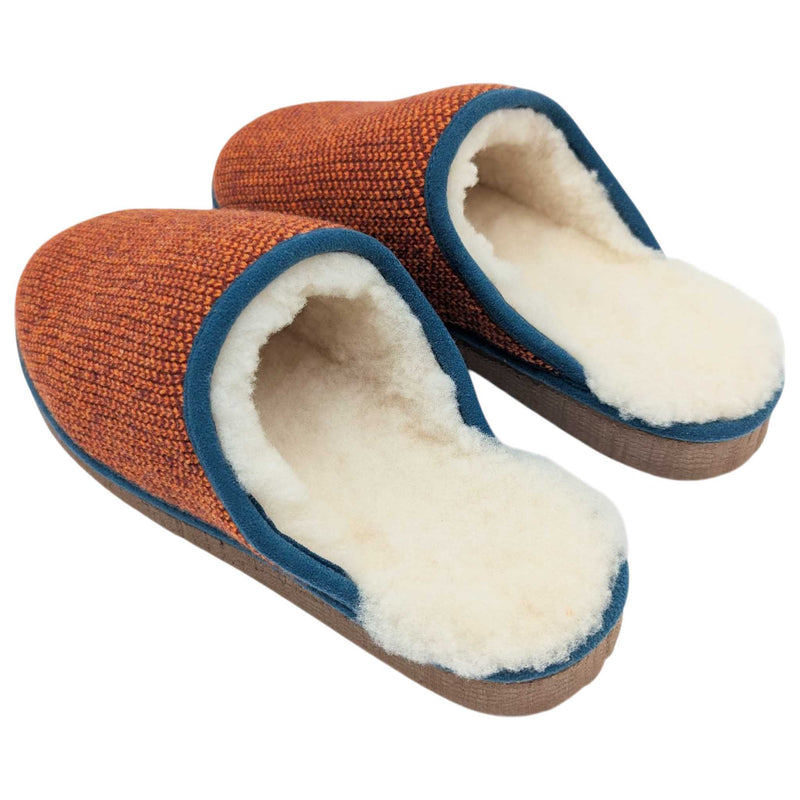 Red Check Lambswool & Sheepskin Slippers