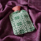 Lambswool Hot Water Bottle Cover - Green Fair Isle