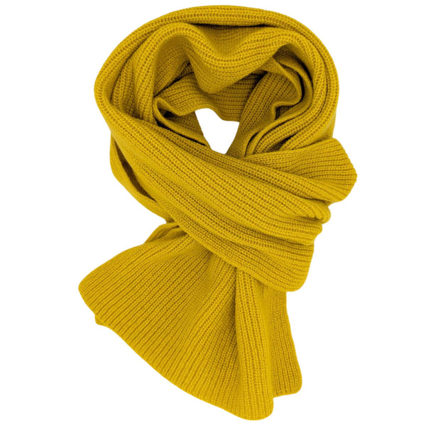 Lambswool Yellow Ribbed Scarf