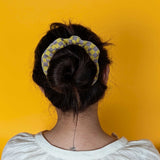 Yellow Check Scrunchie