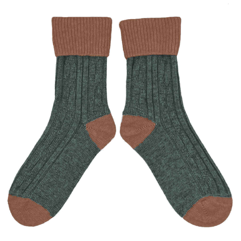 Slate & Copper Cashmere Blend Slouch Socks