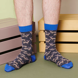 Men's Slate Stag Organic Cotton Ankle Socks