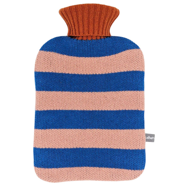 Lambswool Hot Water Bottle Cover - Blue & Pink Stripes