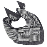 Lambswool Triangle Charcoal Stripe Neck Scarf