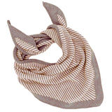 Lambswool Triangle Soft Brown & Oatmeal Stripe Neck Scarf