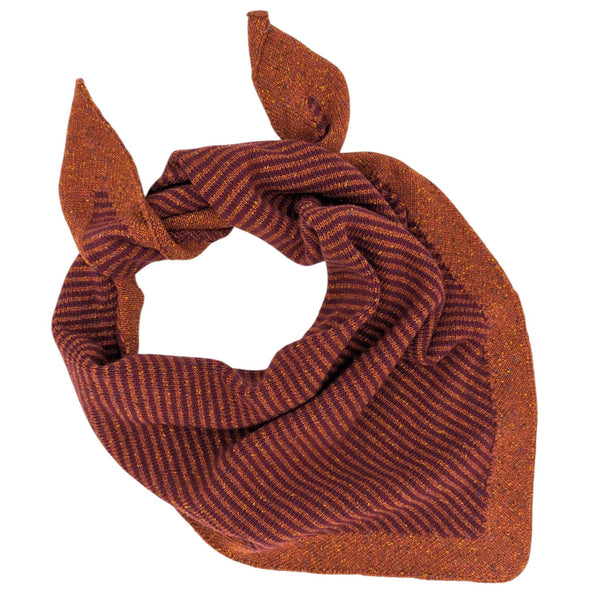 Lambswool Triangle Rust Marl Stripe Neck Scarf