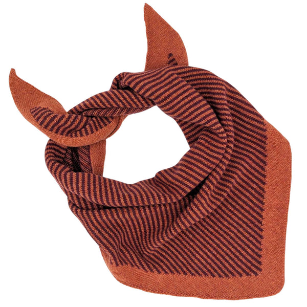 Lambswool Triangle Rust Stripe Neck Scarf
