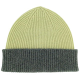 Soft Green & Mint Ribbed Lambswool Unisex Beanie