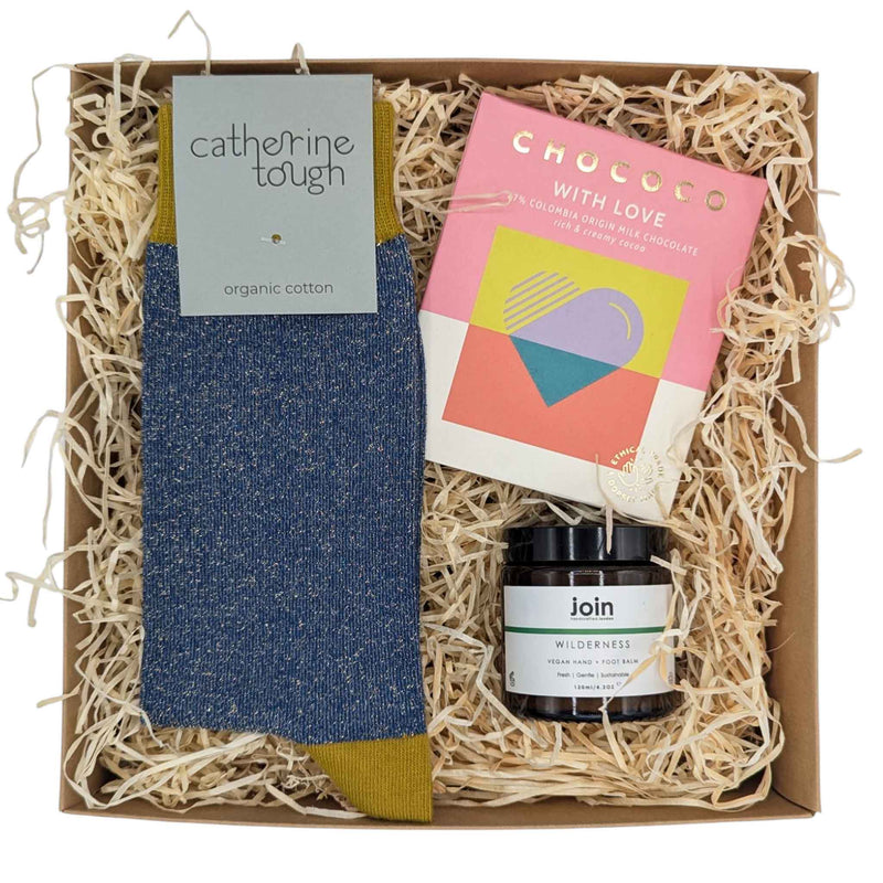 WILDERNESS FOOT BALM WITH LOVE SET- NAVY GLITTER SOCKS