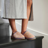 Pink & Mint Leopard Print Lambswool & Sheepskin Slippers