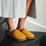 Yellow Stripe Lambswool & Sheepskin Slippers