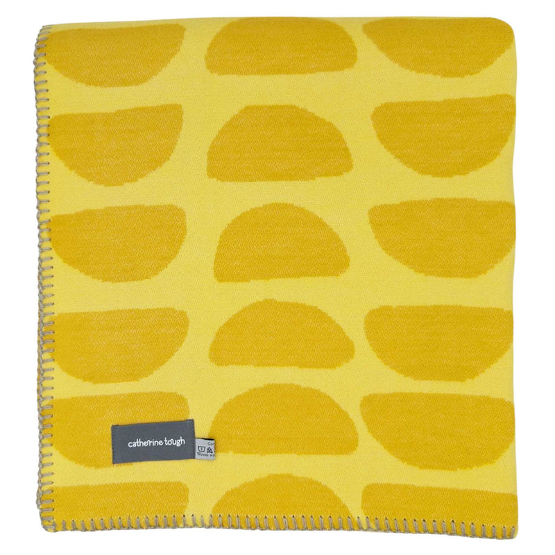 Half-Moons Lemon Yellow Organic Cotton Throw