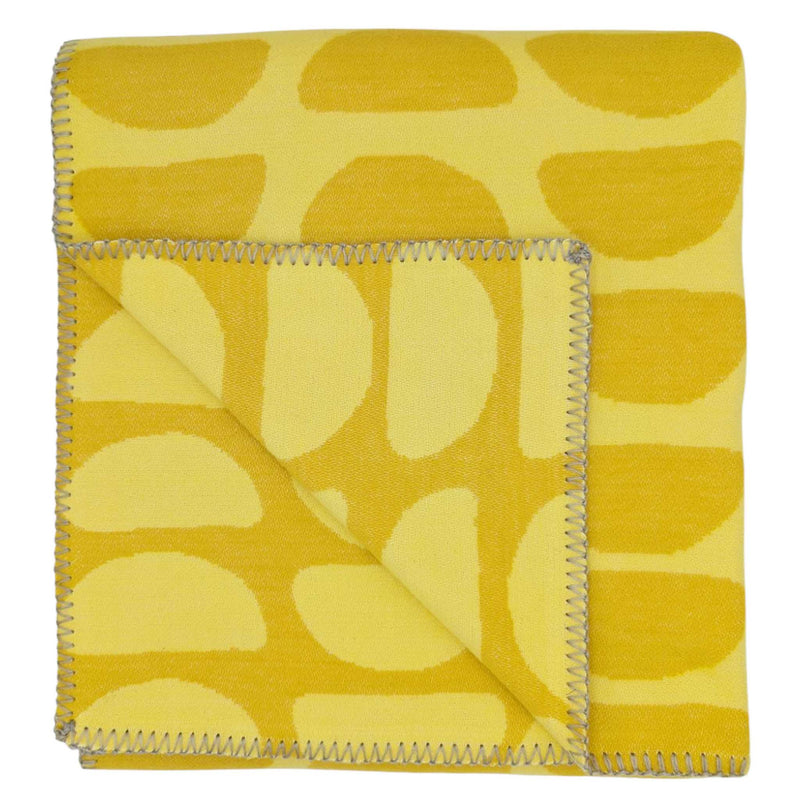 Half-Moons Lemon Yellow Organic Cotton Throw