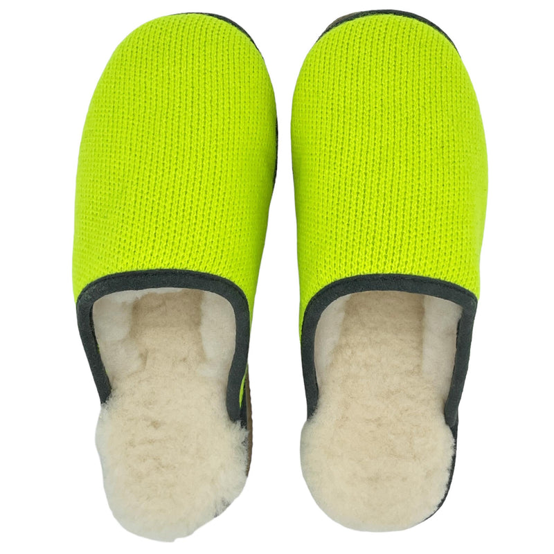 Neon Yellow Lambswool Sheepskin Slippers – Catherine Tough