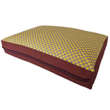 Dog Bed - Yellow Mini Check Printed Cotton