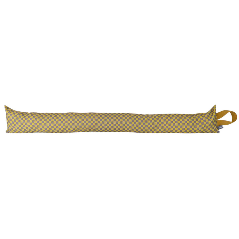 Yellow Check Draught Excluder With Lavender & Biofoam