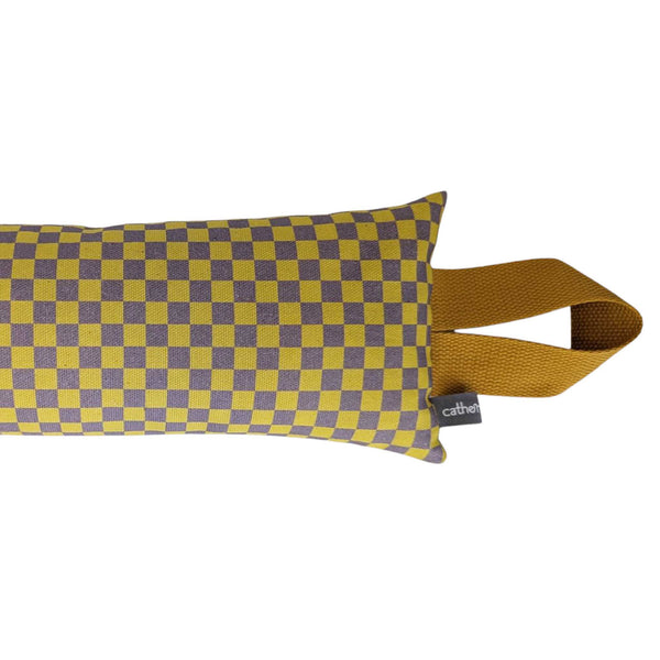 Yellow Check Draught Excluder With Lavender & Biofoam