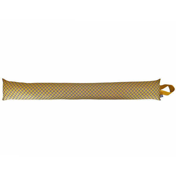 Yellow Check Draught Excluder With Lavender & Biofoam