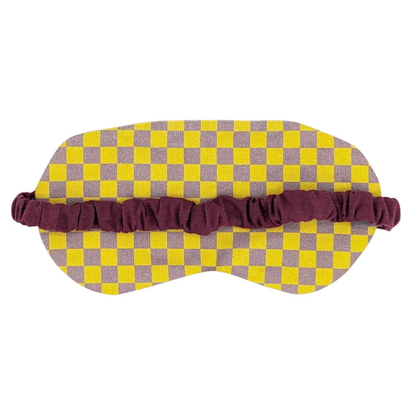 Yellow Check Eye Mask