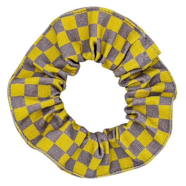 Yellow Check Scrunchie
