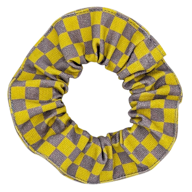 Yellow Check Scrunchie
