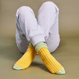 Women's Soft Cashmere Blend Slouch Socks - Yellow & Mint
