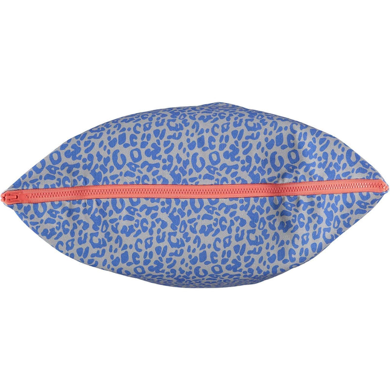 blue and grey leopard print cushion