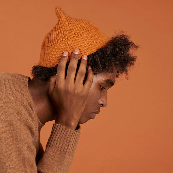 Rust Orange Cashmere Blend Beanie