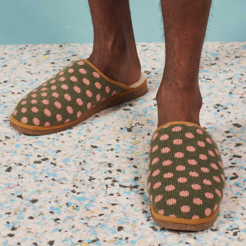 Green Spot Lambswool & Sheepskin Slippers