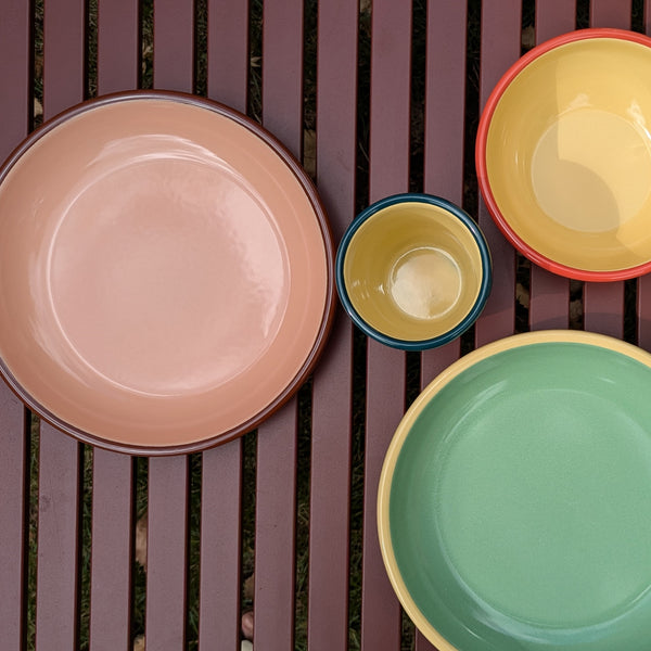 Enamel Plate - Pink & Aubergine