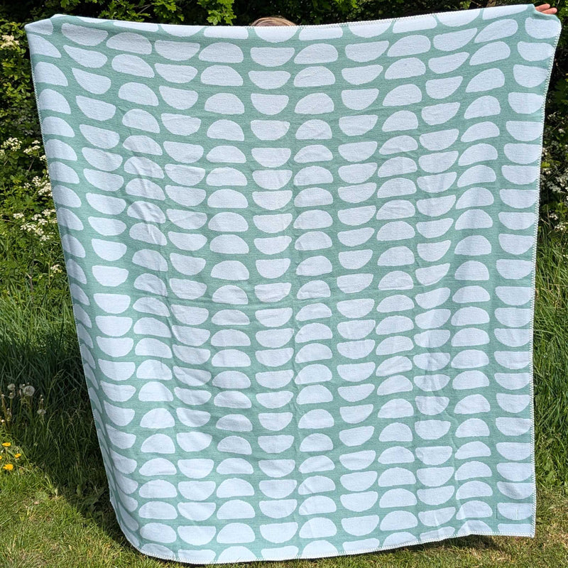 Half-Moons Green Organic Cotton Throw