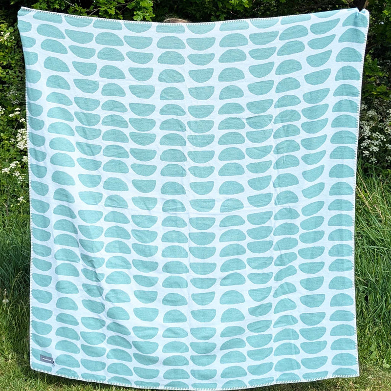 Half-Moons Green Organic Cotton Throw