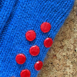 Kids Non-Slip Cashmere Blend Socks - Blue & Red
