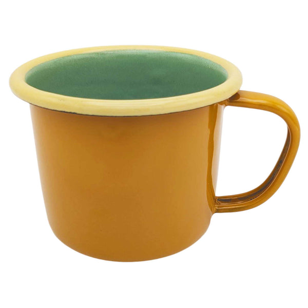 Enamel Mug - Mustard & Mint, 350 ml