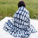 Half-Moons Navy Organic Cotton Throw