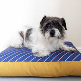 Dog Bed - Navy Pinstripe Printed Cotton