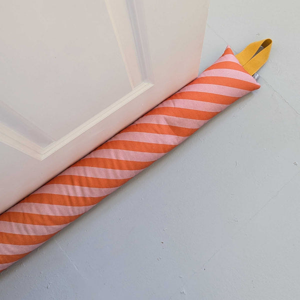 Pink Stripe Draught Excluder With Lavender & Biofoam