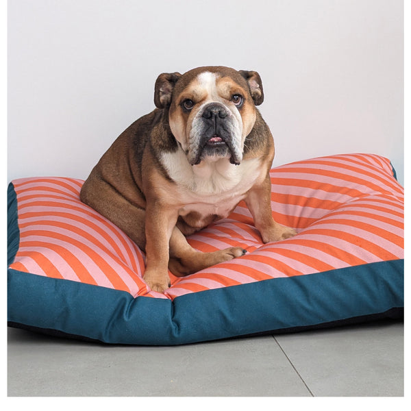 Dog Bed - Pink Stripe