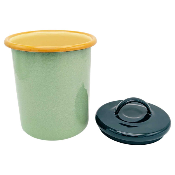 Enamel Storage Jar - Mint & Teal