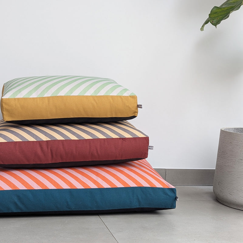Dog Bed - Green Stripe