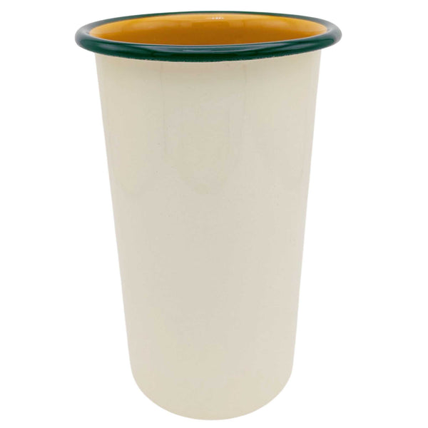 Enamel Vase - Cream & Mustard