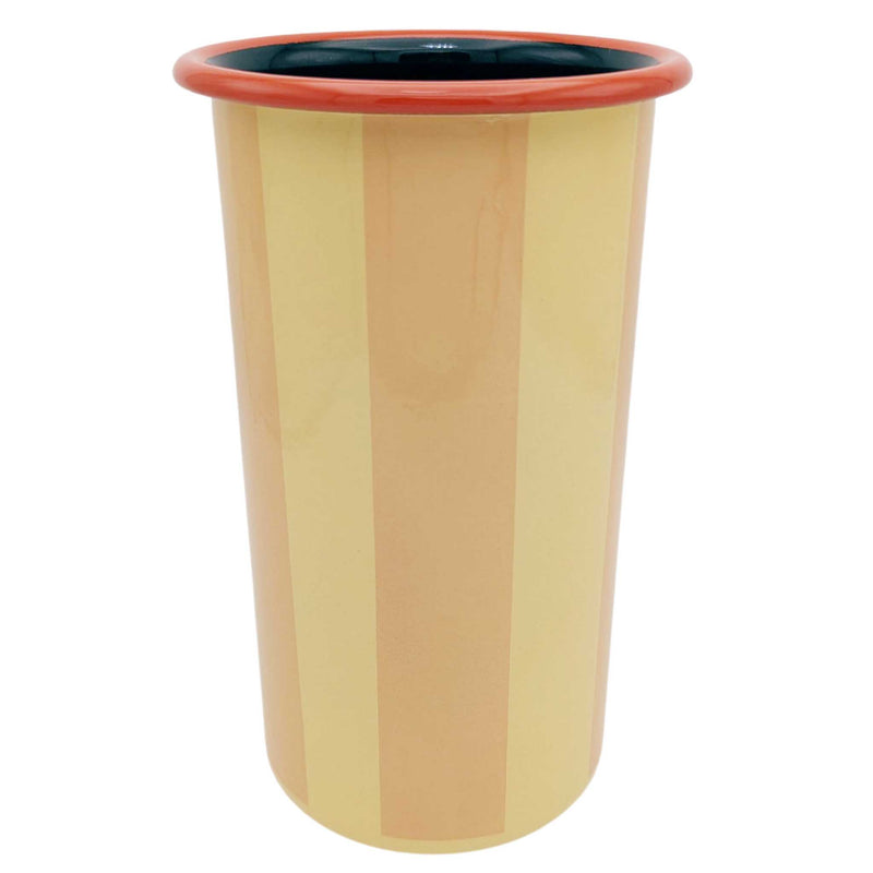 Enamel Vase - Pink & Lemon Stripe