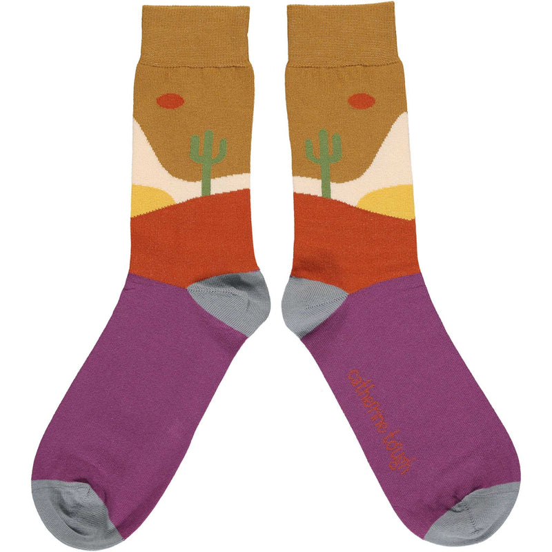 Men's Orange Desert Organic Cotton Ankle Socks