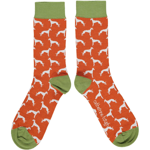 Men's Orange & Green Whippet Organic Cotton Ankle Socks