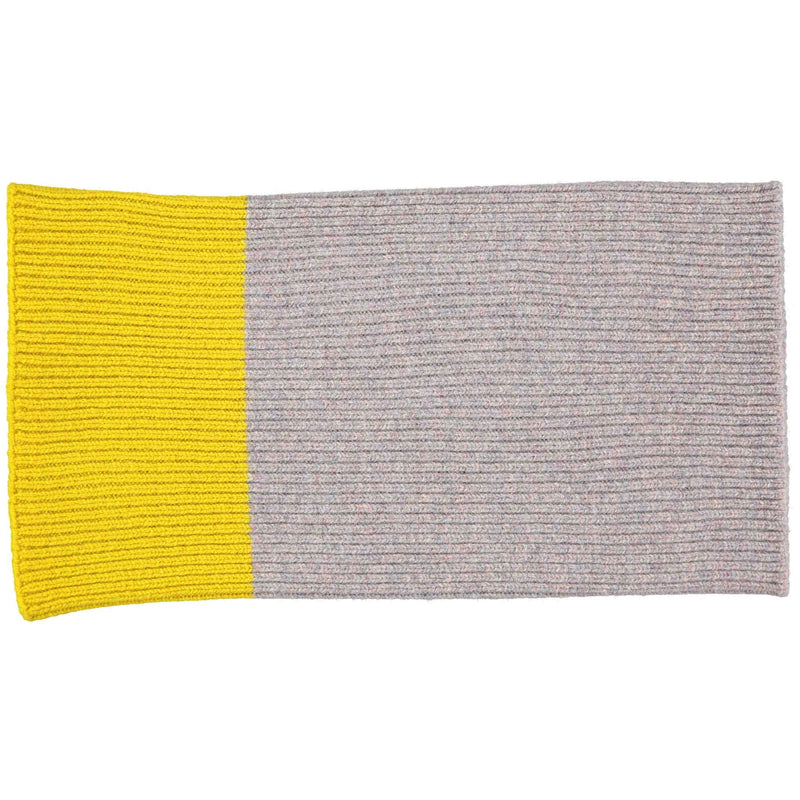 Concrete and Electric Yellow Lambswool Snood