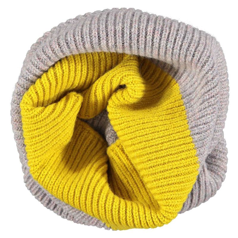 Concrete and Electric Yellow Lambswool Snood