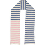 Denim Blue & Light Pink Stripe Lambswool Scarf